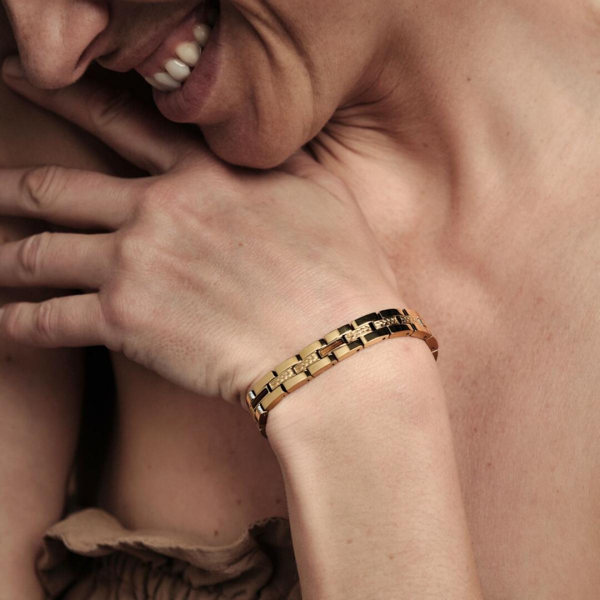 HOLZKERN | Armband Bandlett Kensington (Zebranoholz / Gold)