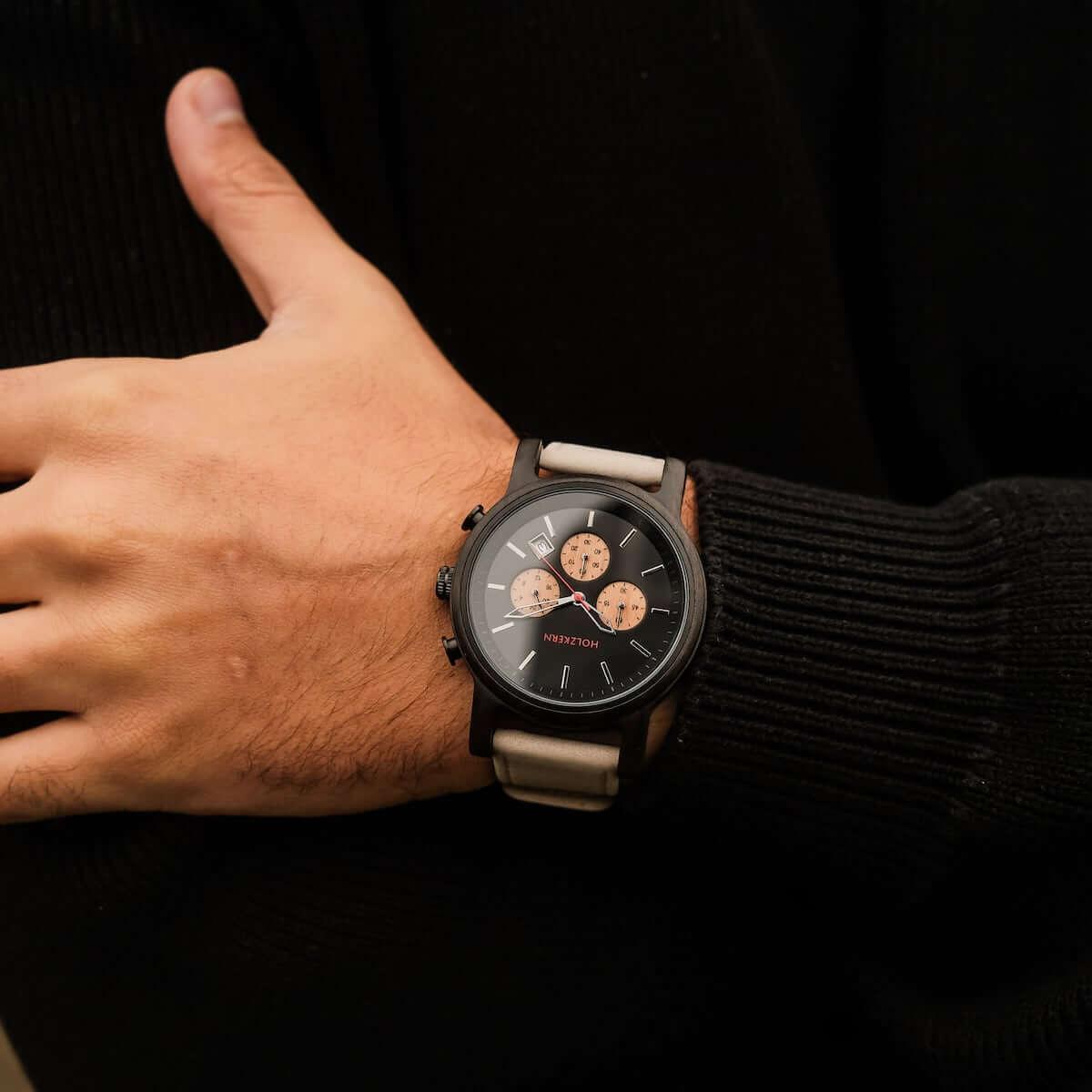 HOLZKERN Lichtung Waldlauf Herren Chronograph (grau)