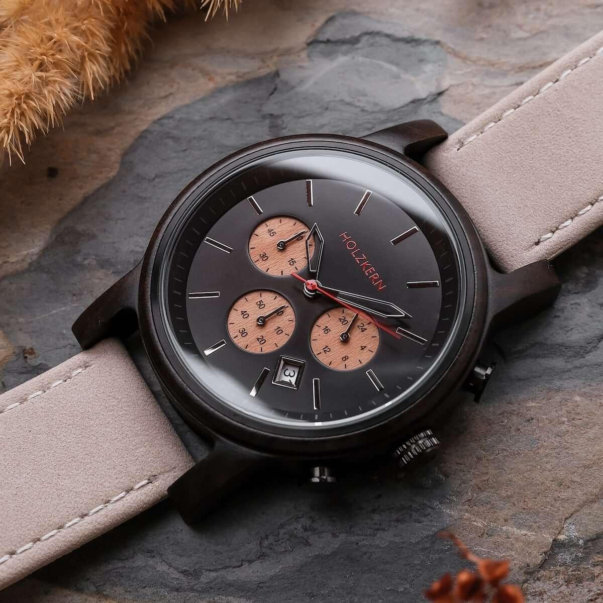 HOLZKERN Lichtung Waldlauf Herren Chronograph (grau)