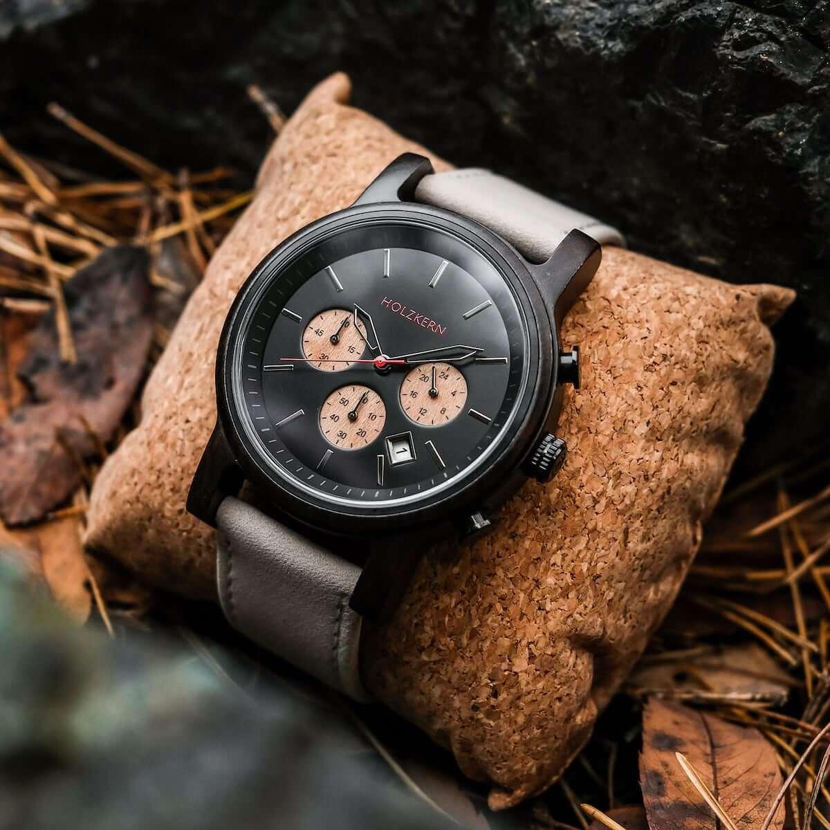 HOLZKERN Lichtung Waldlauf Herren Chronograph (grau)