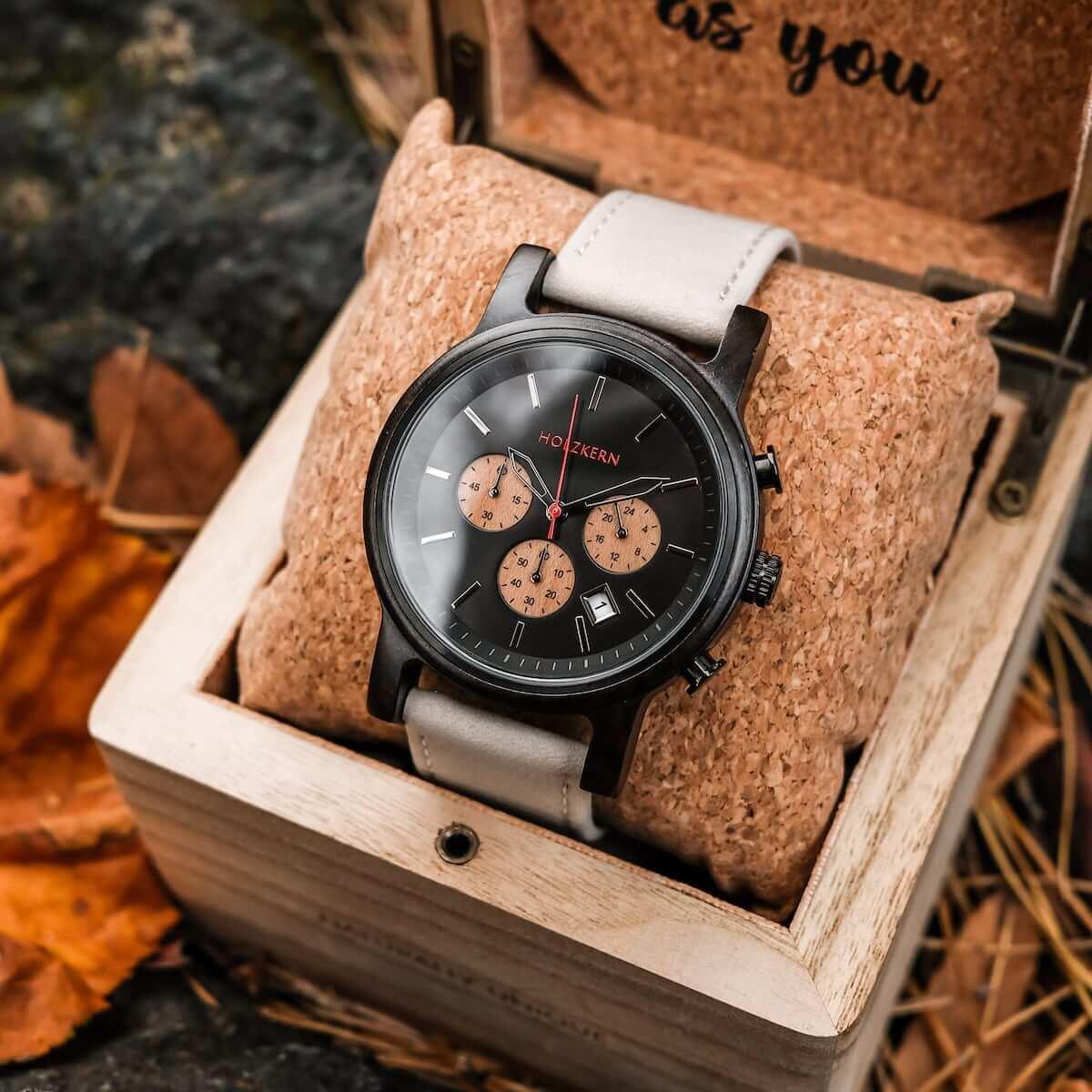 HOLZKERN Lichtung Waldlauf Herren Chronograph (grau)