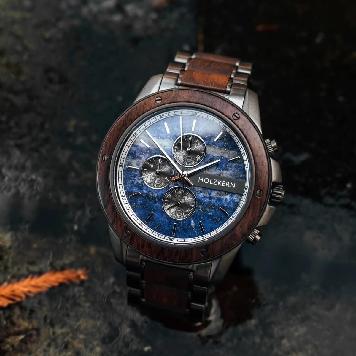 HOLZKERN | Camelot Lionel Herren Holzarmbanduhr Chronograph