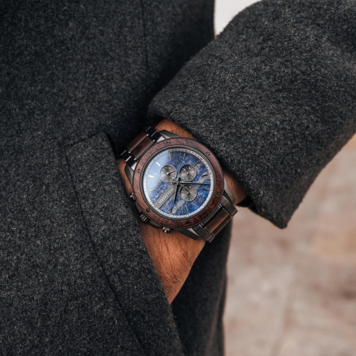 HOLZKERN | Camelot Lionel Herren Holzarmbanduhr Chronograph