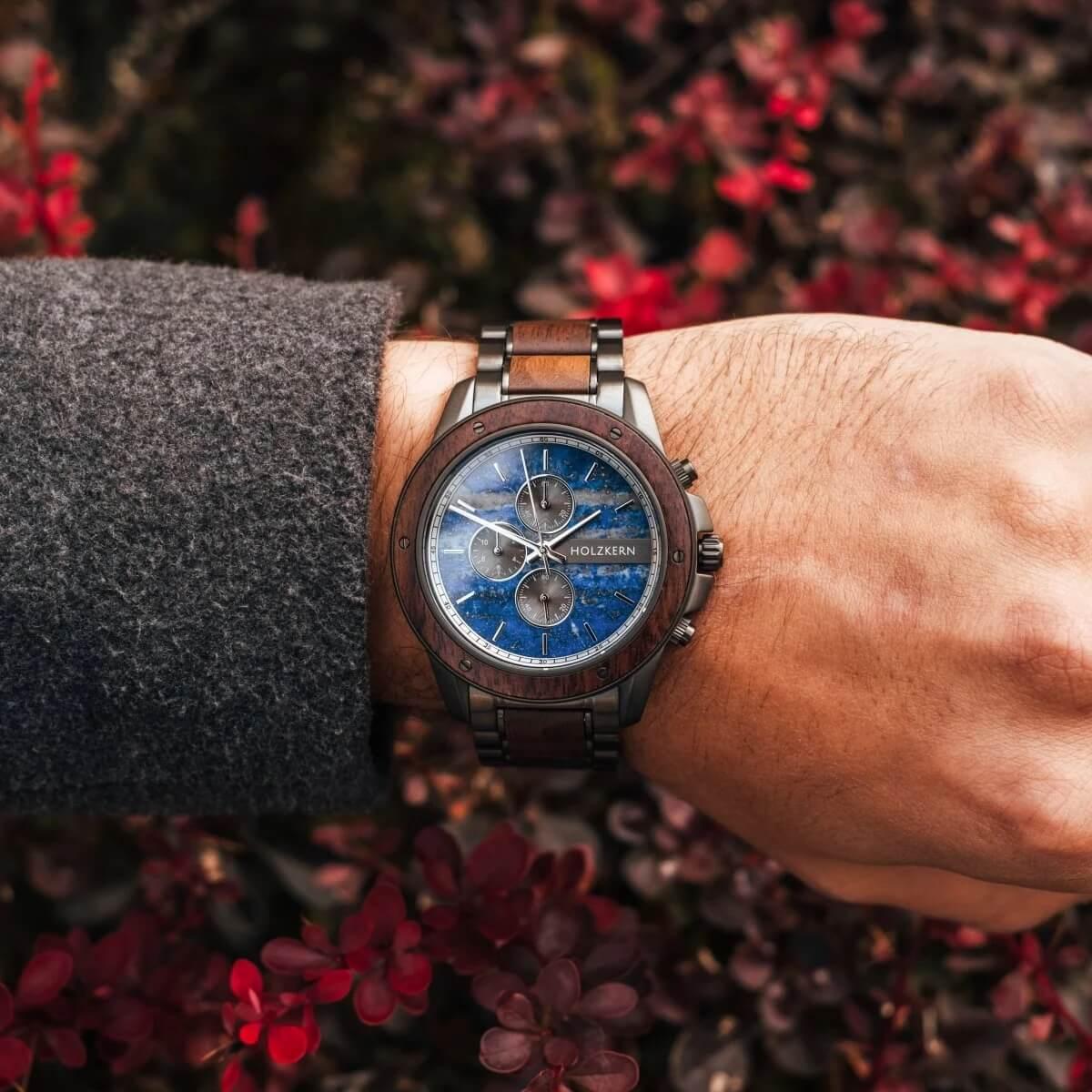 HOLZKERN | Camelot Lionel Herren Holzarmbanduhr Chronograph
