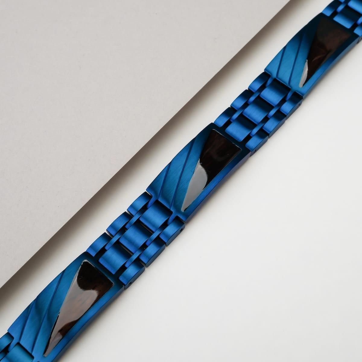 HOLZKERN | Herrenarmband Bandlett Looper Leadwood Blau