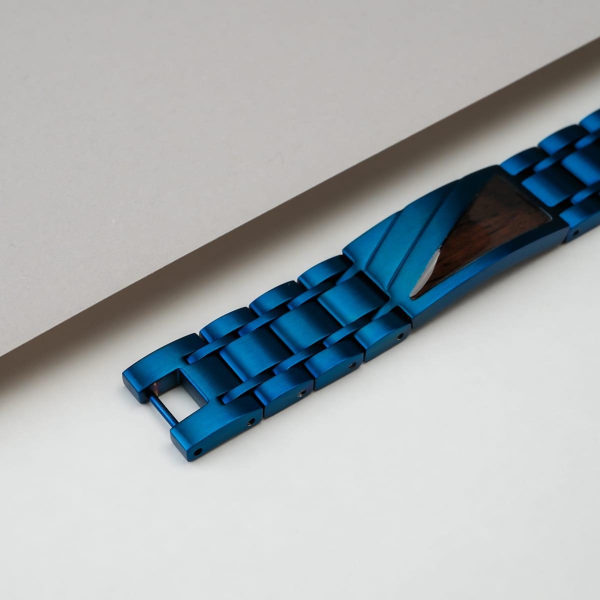 HOLZKERN | Herrenarmband Bandlett Looper Leadwood Blau