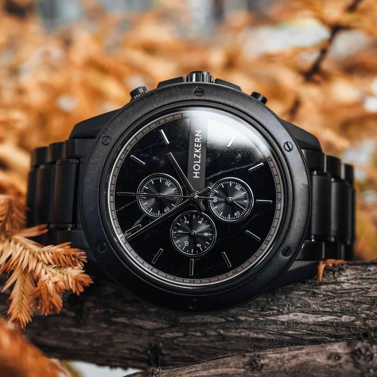 HOLZKERN | Camelot Lucan Herren Holzarmbanduhr Chronograph