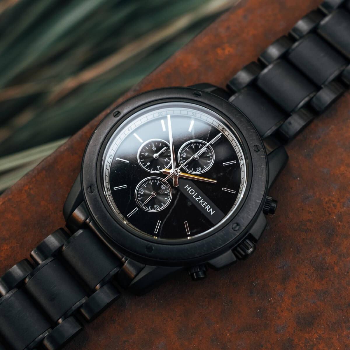 HOLZKERN | Camelot Lucan Herren Holzarmbanduhr Chronograph