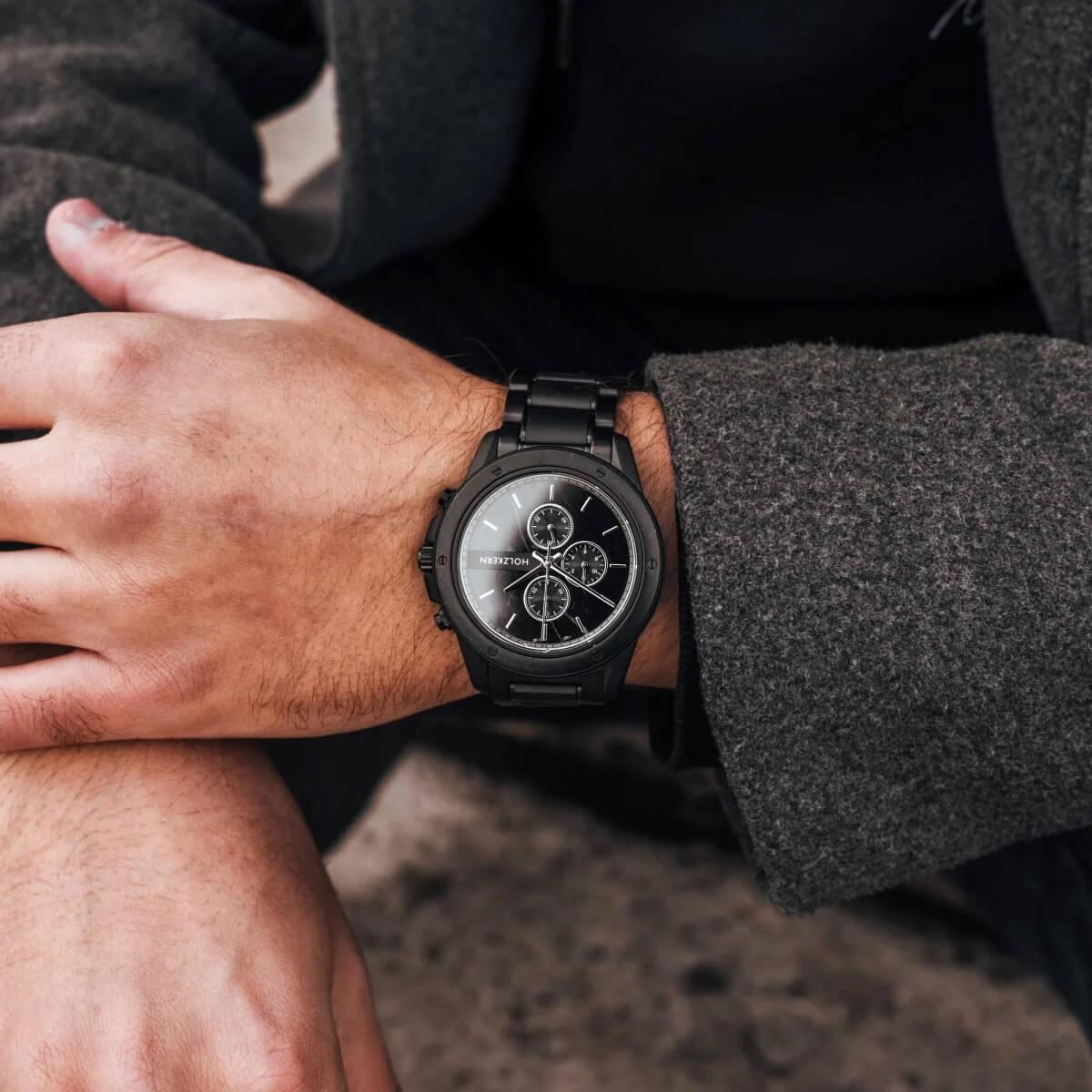 HOLZKERN | Camelot Lucan Herren Holzarmbanduhr Chronograph