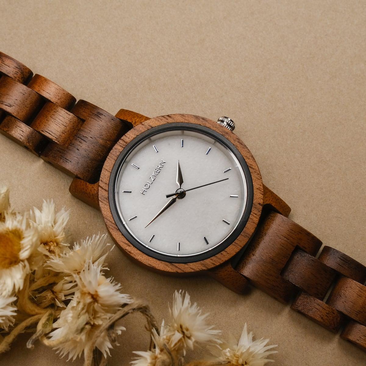 HOLZKERN Luft Elemente Damen Holzarmbanduhr