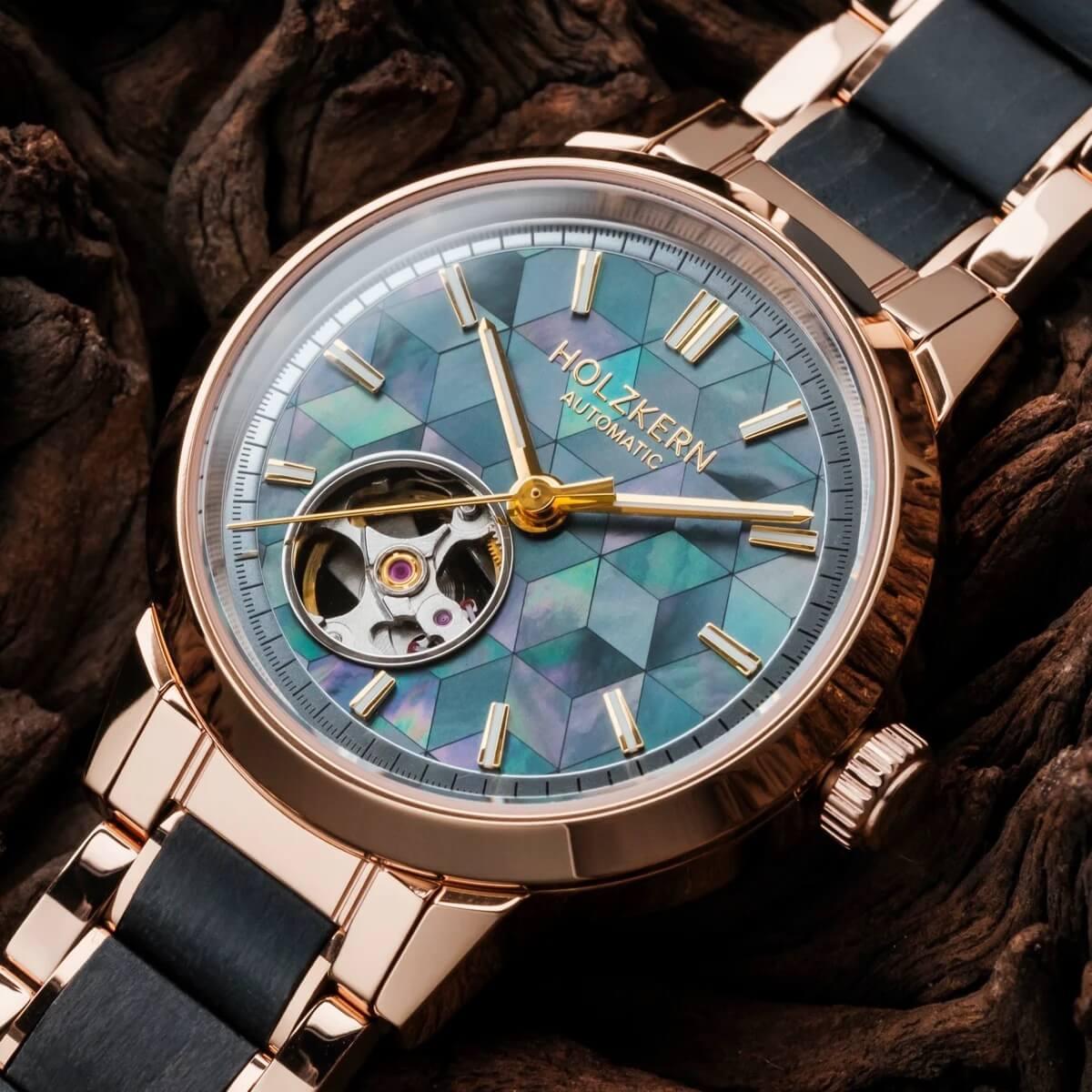 HOLZKERN | Luminaire Kaleidoscopic Damen Automatikarmbanduhr