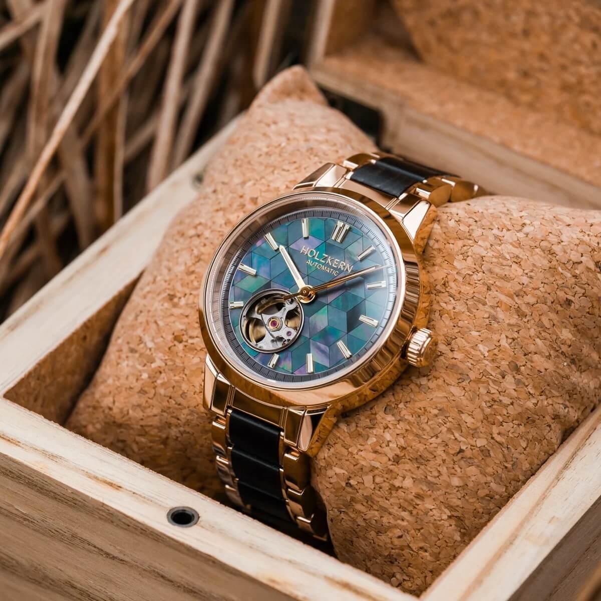 HOLZKERN | Luminaire Kaleidoscopic Damen Automatikarmbanduhr