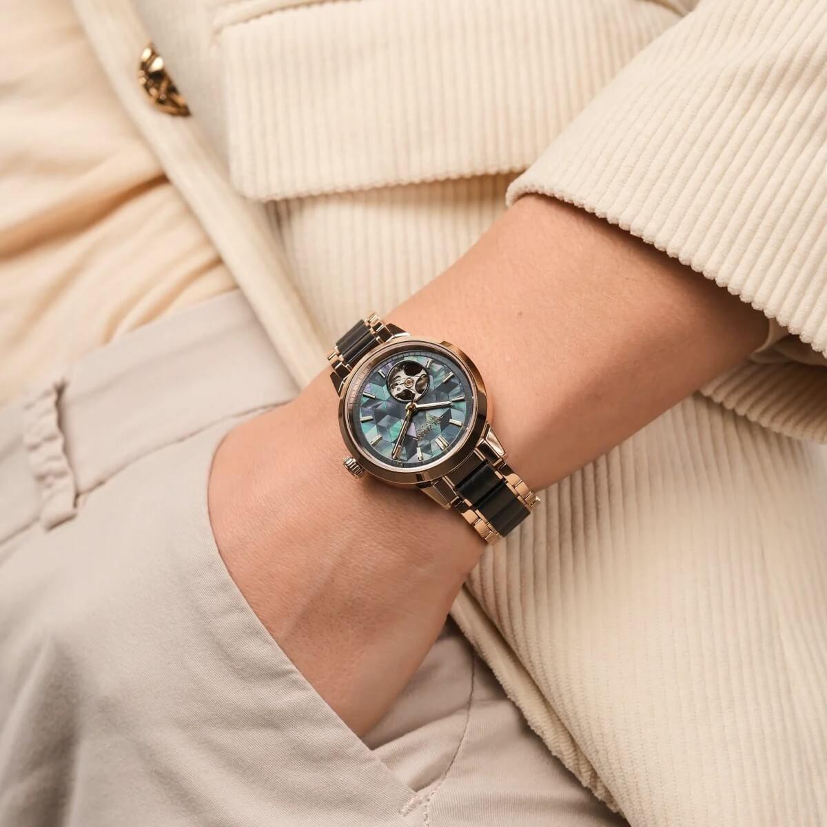 HOLZKERN | Luminaire Kaleidoscopic Damen Automatikarmbanduhr