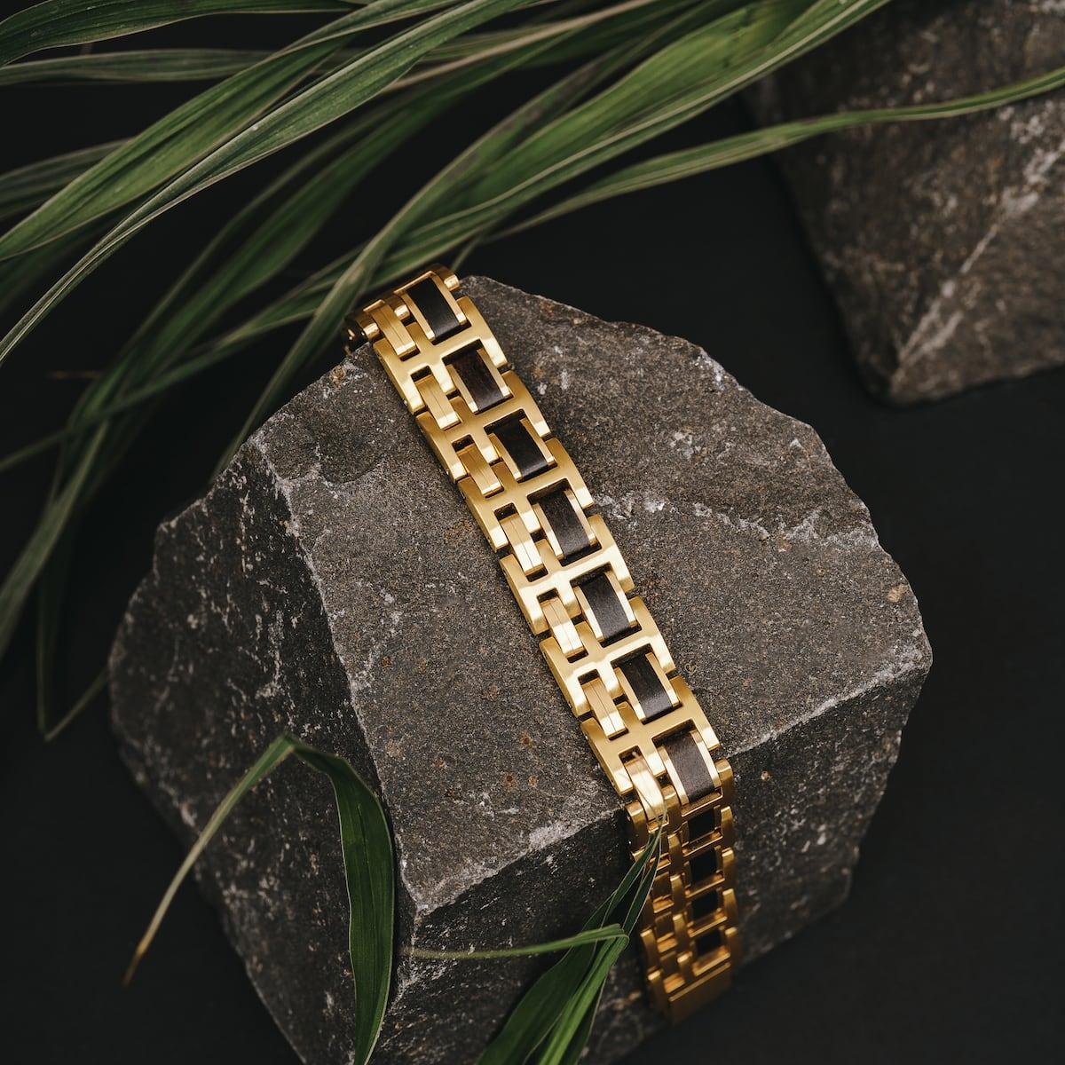 HOLZKERN | Bandlet Armband Metronom (Ahorn / Gold)