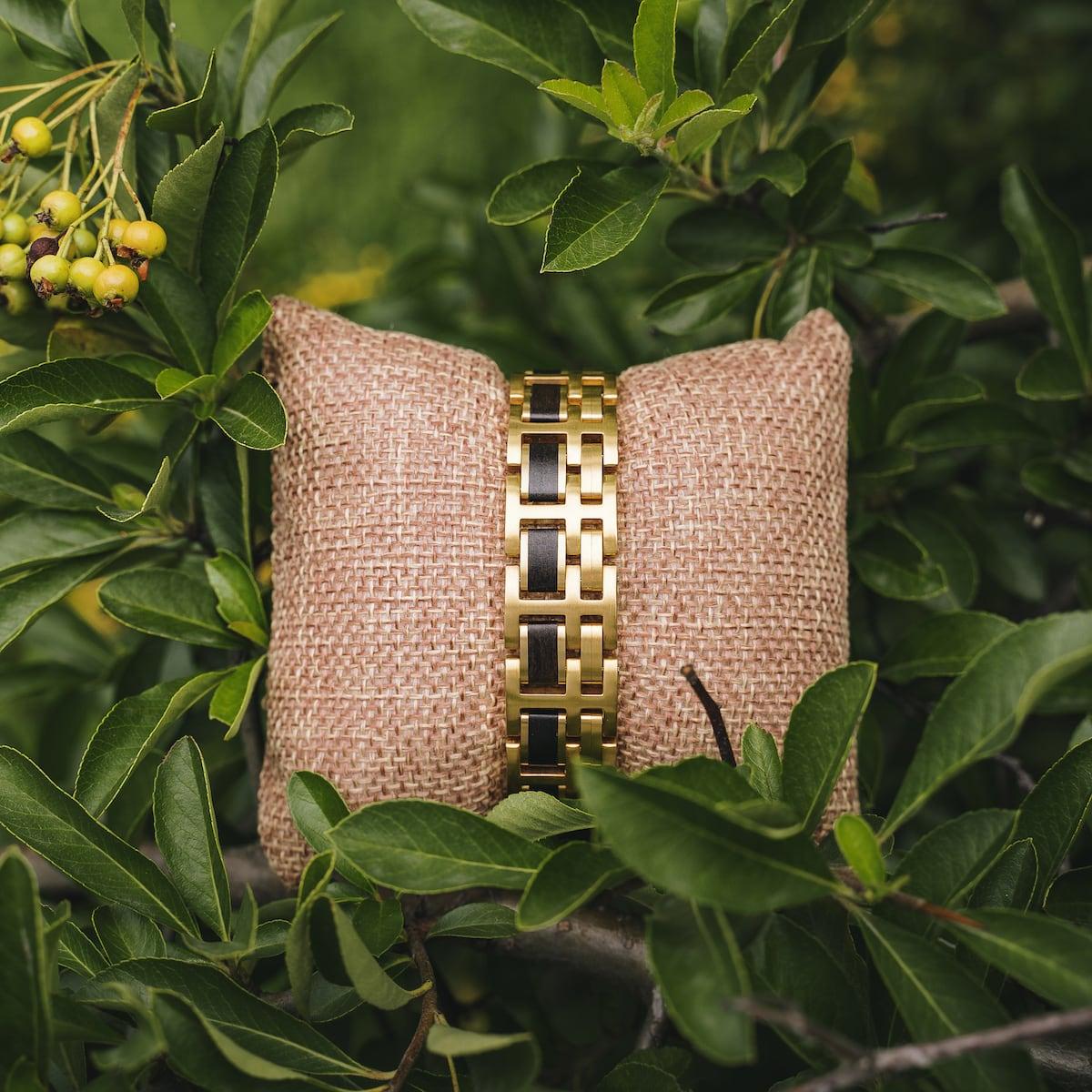 HOLZKERN | Bandlet Armband Metronom (Ahorn / Gold)