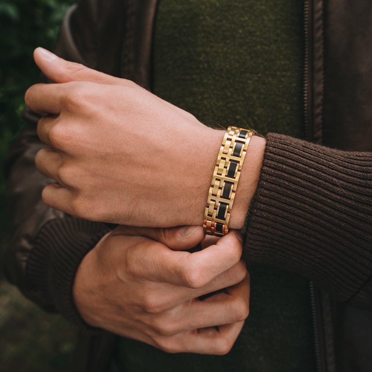 HOLZKERN | Bandlet Armband Metronom (Ahorn / Gold)