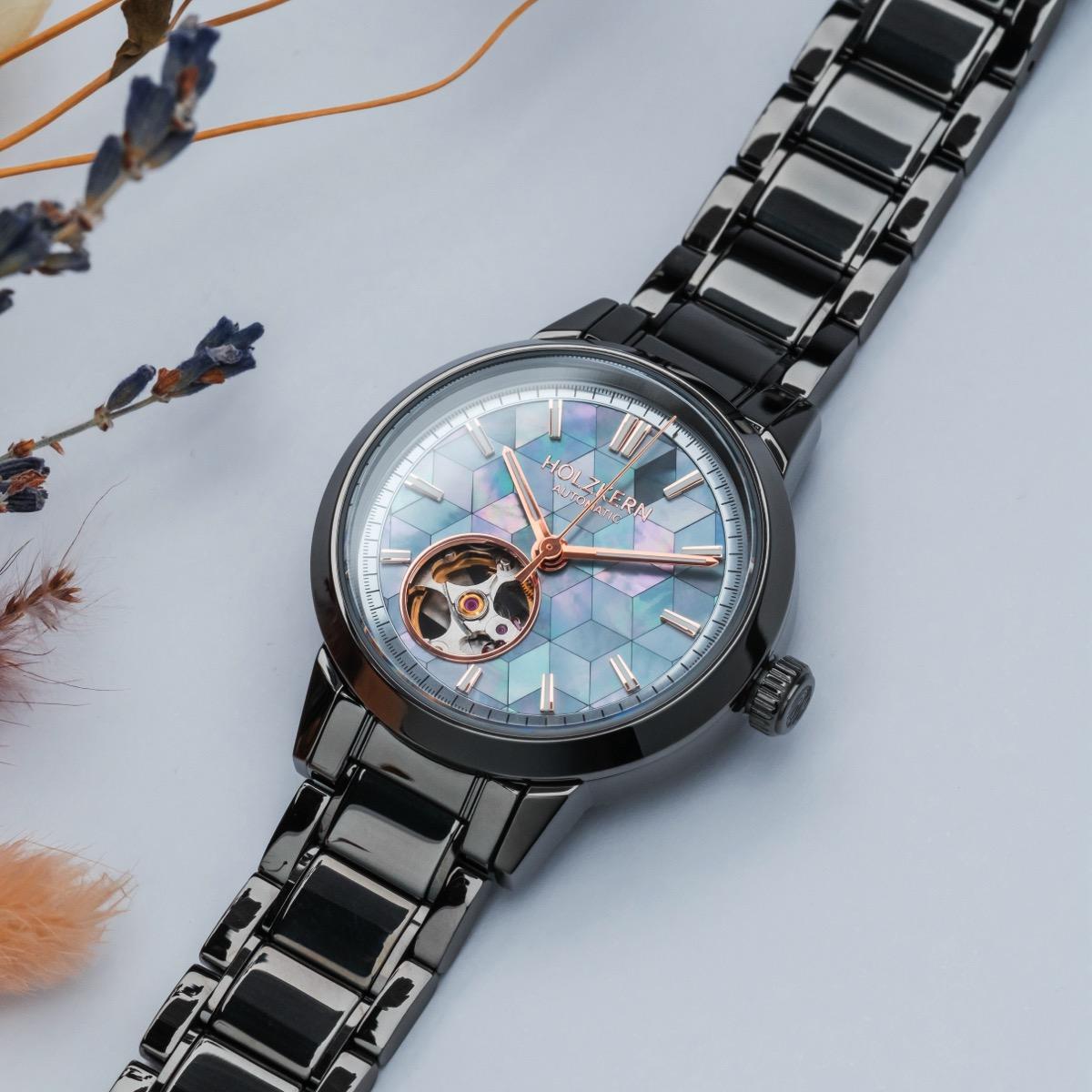 HOLZKERN | Mirrordance Kaleidoscopic Damen Automatikarmbanduhr
