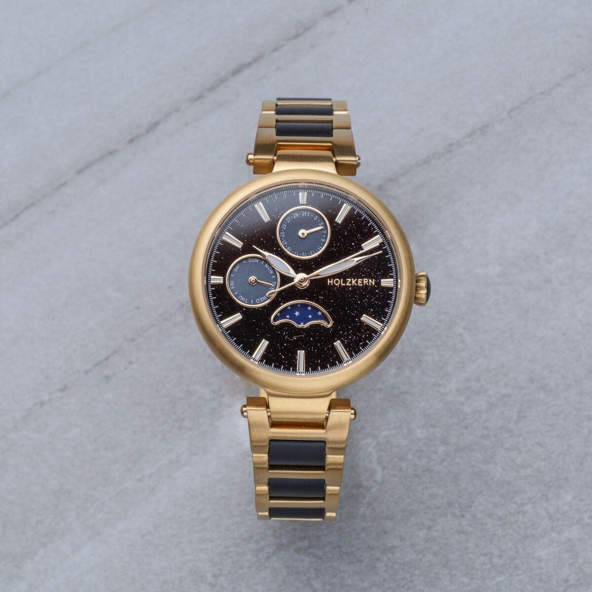 HOLZKERN | Moonbow Damen Armbanduhr (Aventurin / Ahorn)