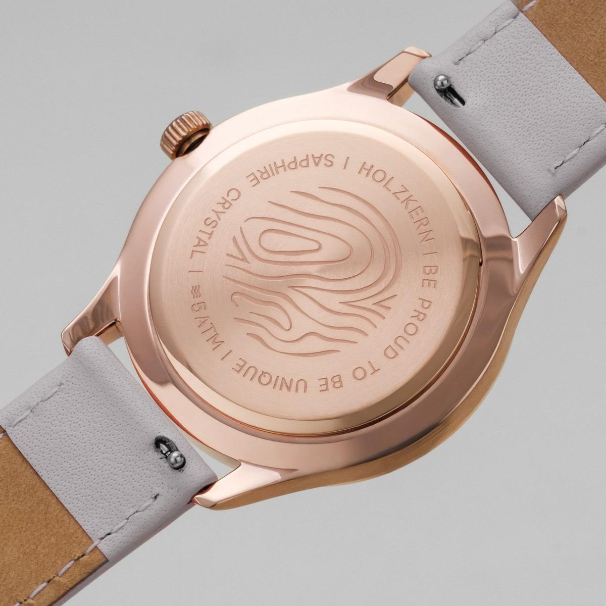 HOLZKERN | Moonray Damen Armbanduhr (Perlmutt / Grau)