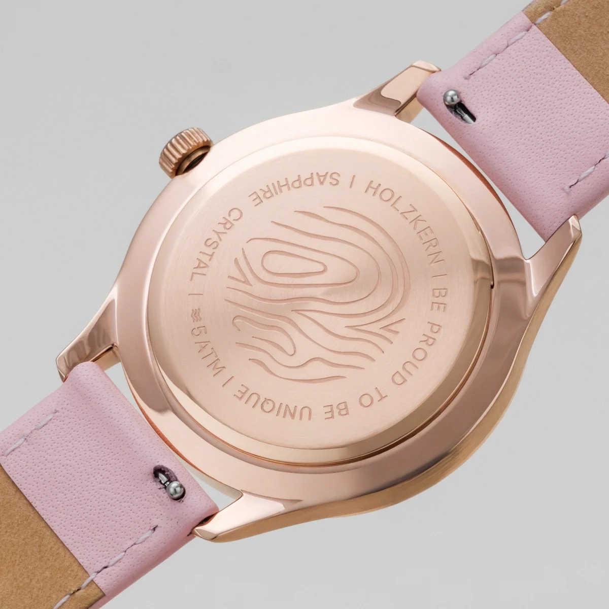 HOLZKERN | Moonray Damen Armbanduhr (Perlmutt / Rosa)