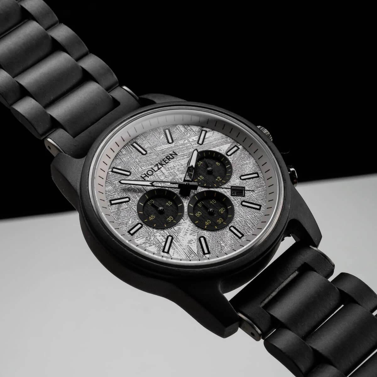 HOLZKERN | Nordwand Waldlauf Herren Chronograph (Ahornholz / Felsgrau)