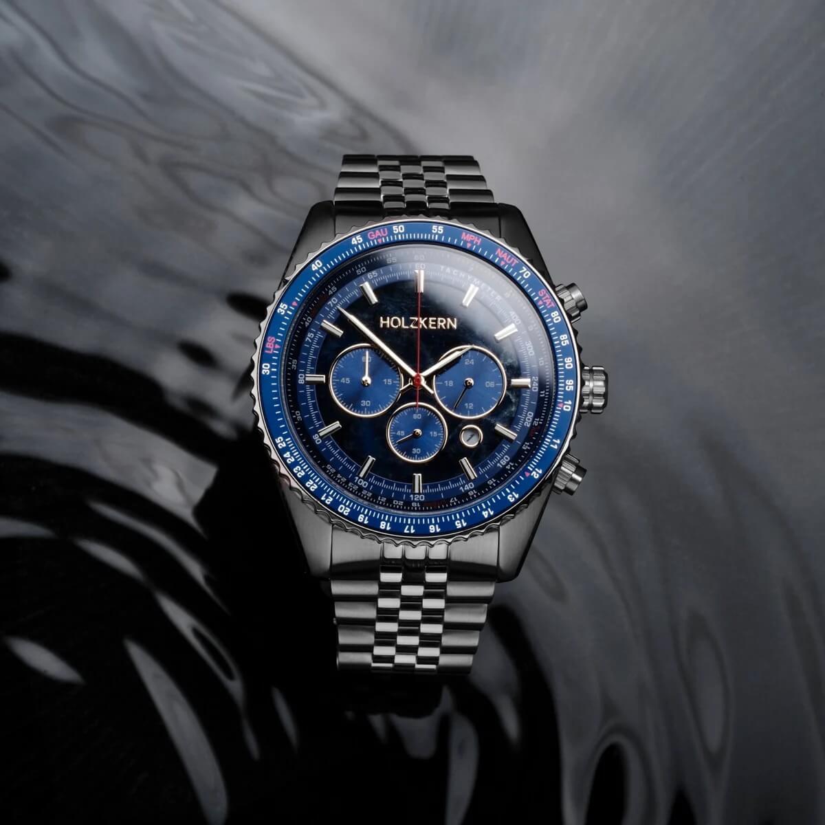 HOLZKERN | Openhorizon Herren Chronograph (blau)