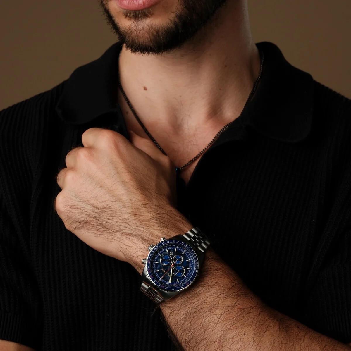 HOLZKERN | Openhorizon Herren Chronograph (blau)