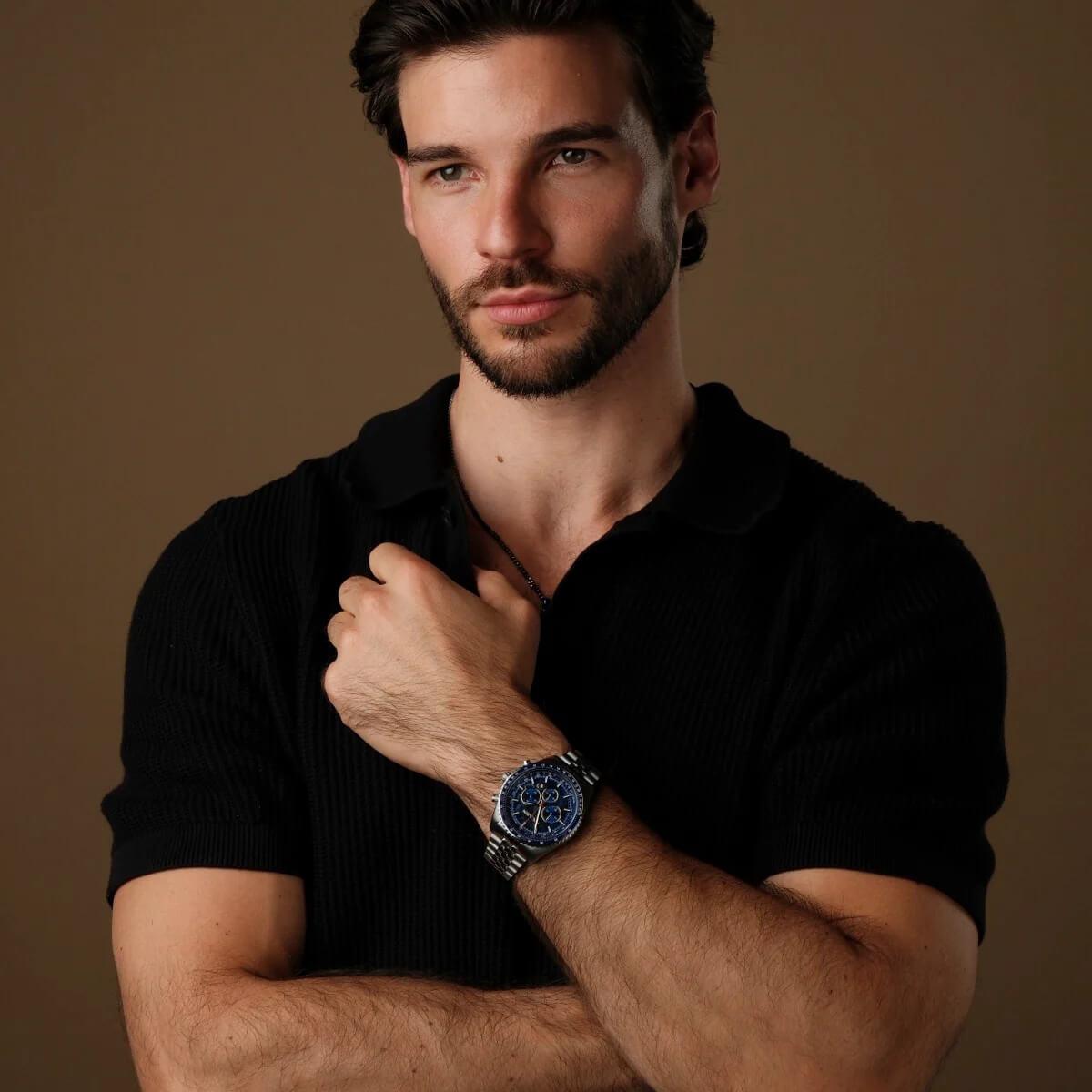 HOLZKERN | Openhorizon Herren Chronograph (blau)