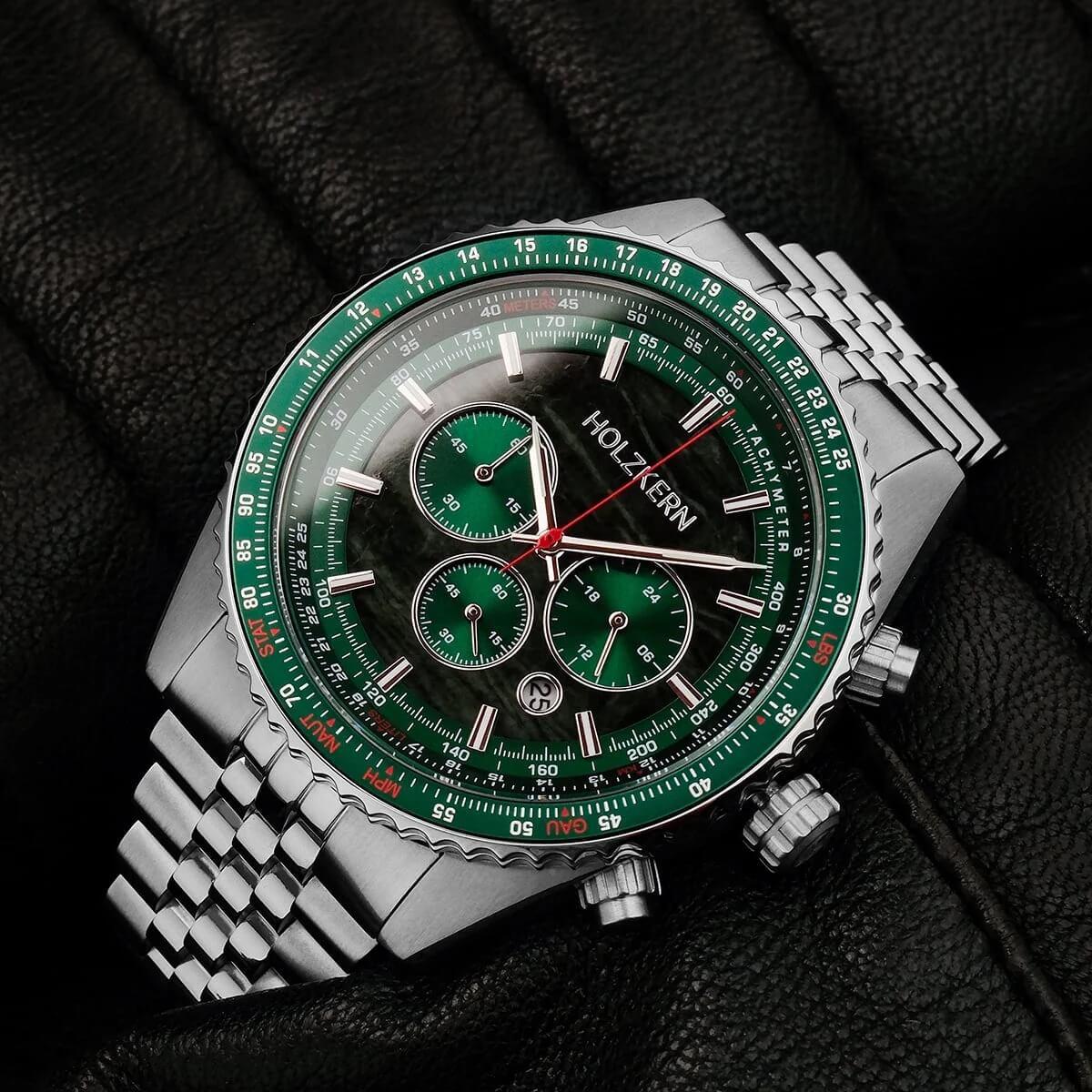 HOLZKERN | Openhorizon Herren Chronograph (grün)