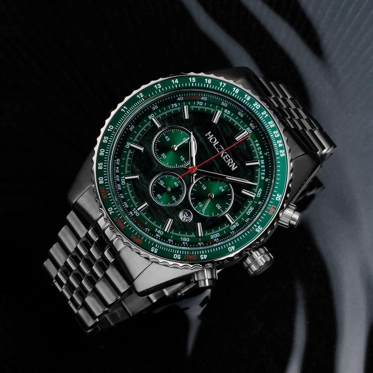 HOLZKERN | Openhorizon Herren Chronograph (grün)