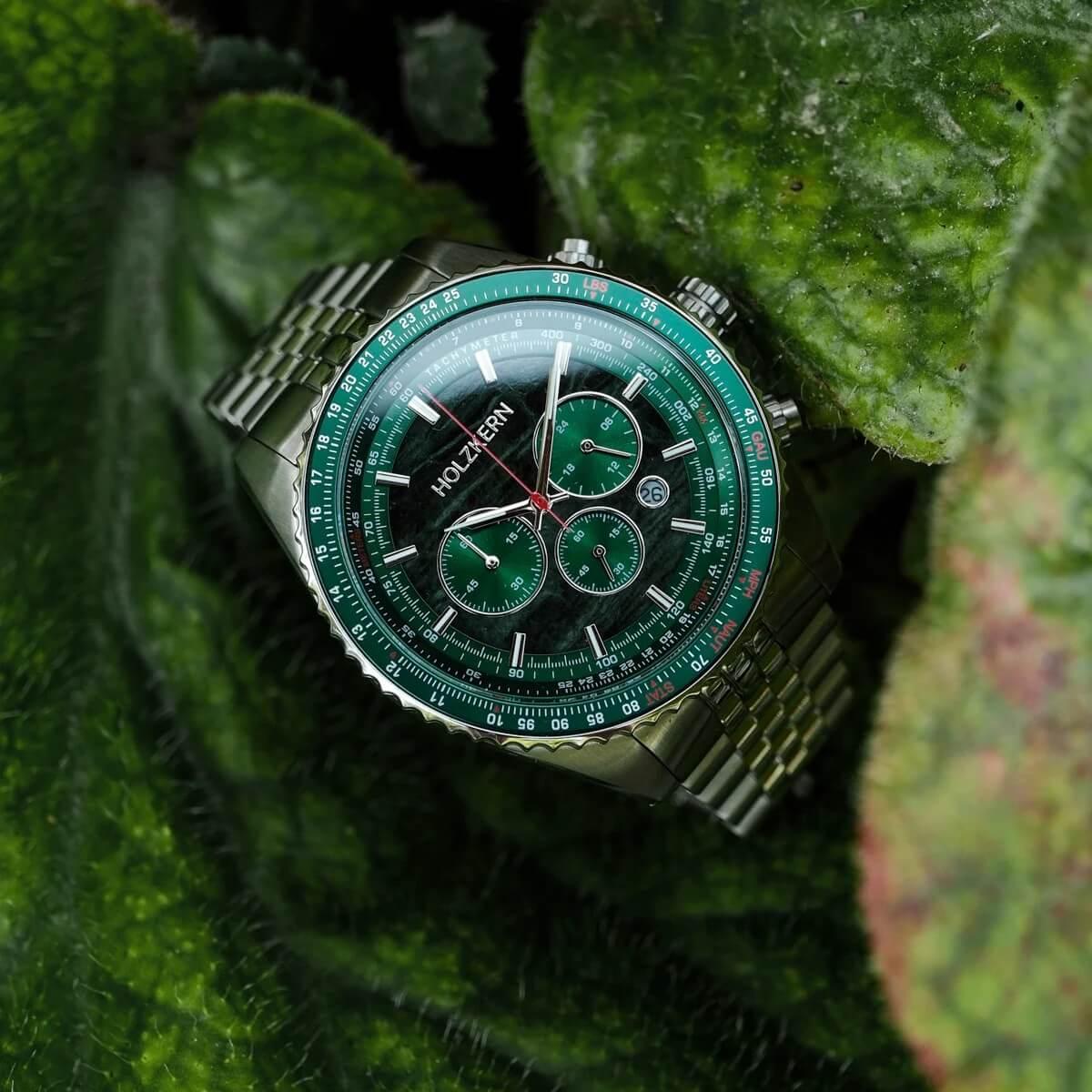 HOLZKERN | Openhorizon Herren Chronograph (grün)