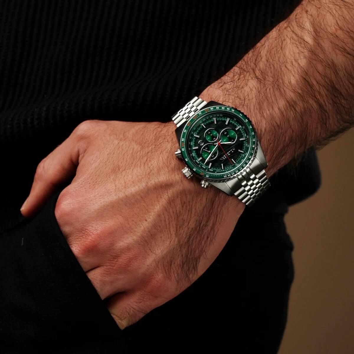 HOLZKERN | Openhorizon Herren Chronograph (grün)