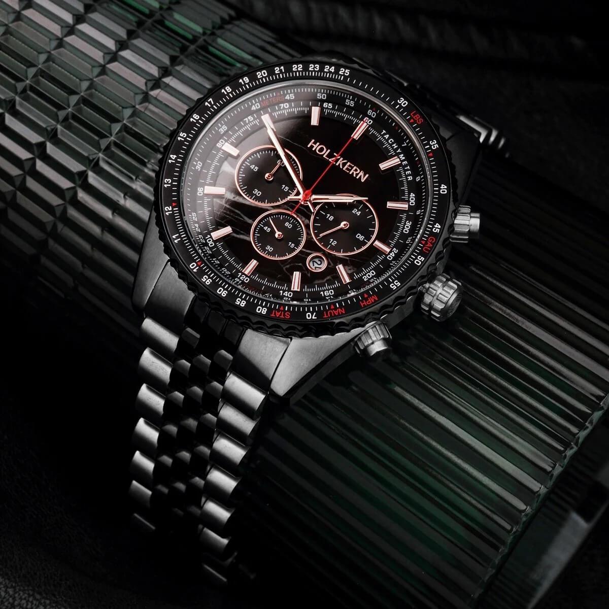 HOLZKERN | Openhorizon Herren Chronograph (schwarz)