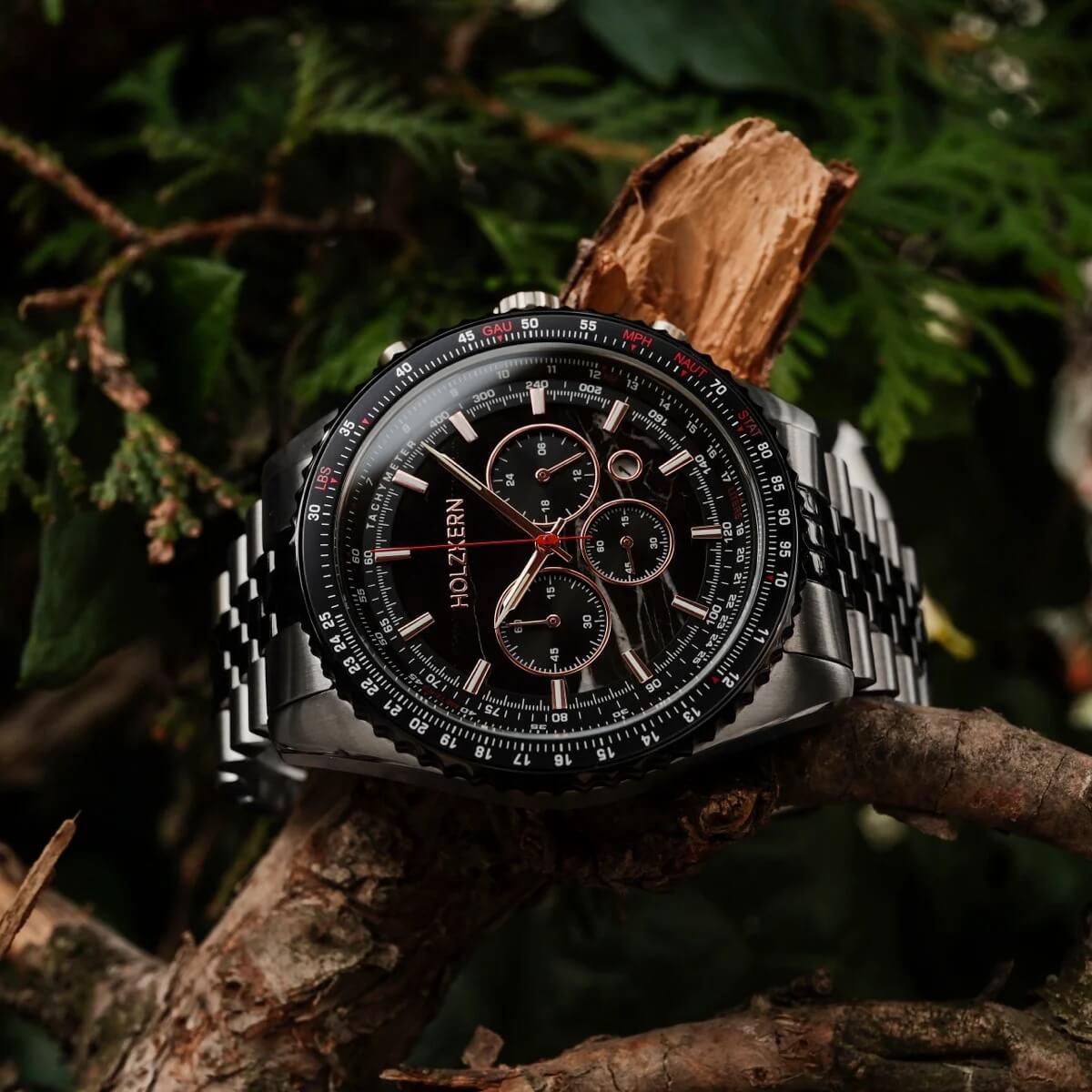 HOLZKERN | Openhorizon Herren Chronograph (schwarz)