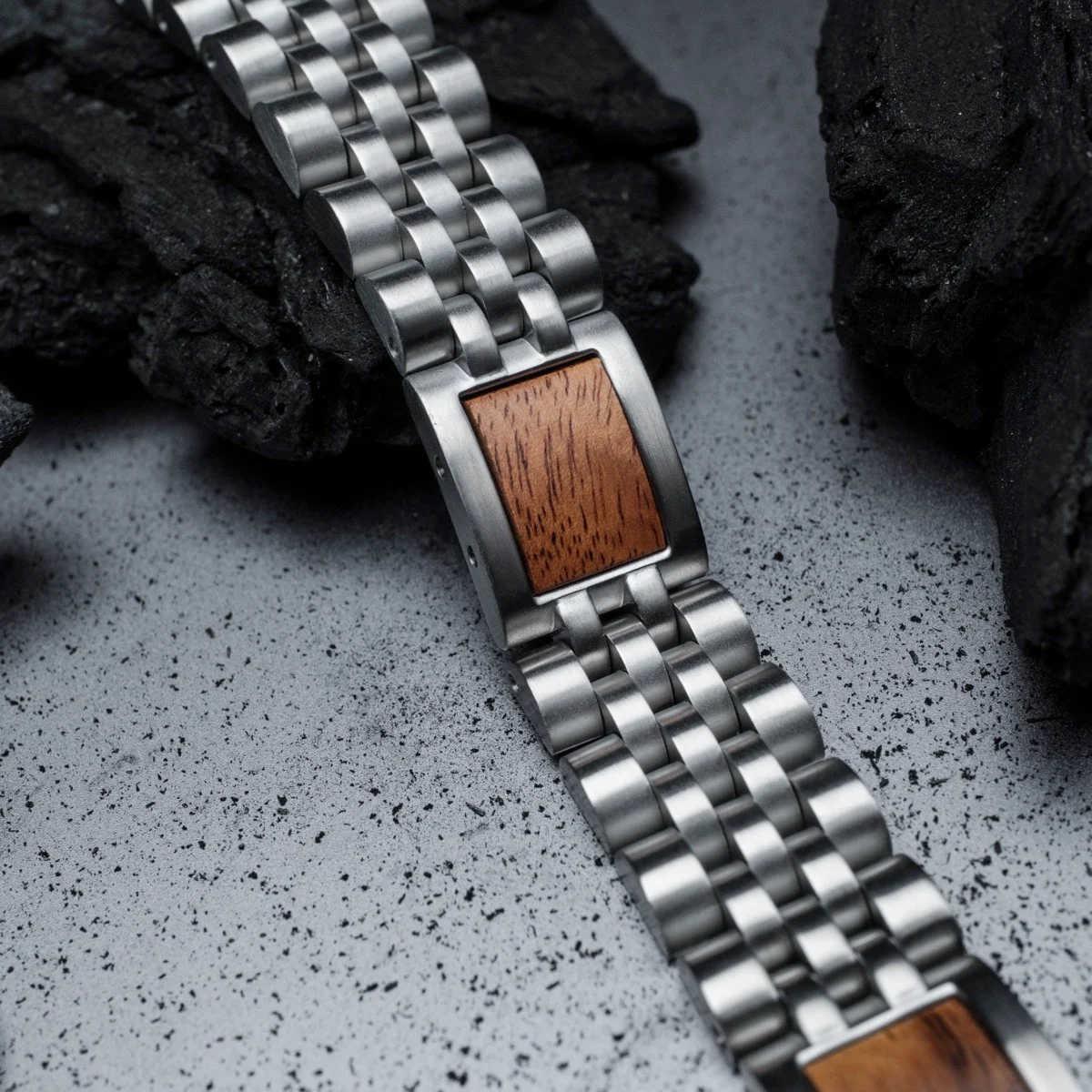 HOLZKERN | Armband Bandlett Pentachord (Koaholz / Silber)