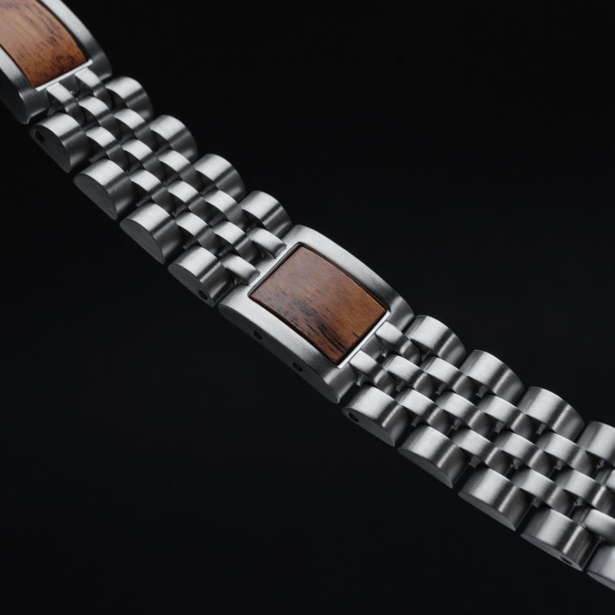 HOLZKERN | Armband Bandlett Pentachord (Koaholz / Silber)