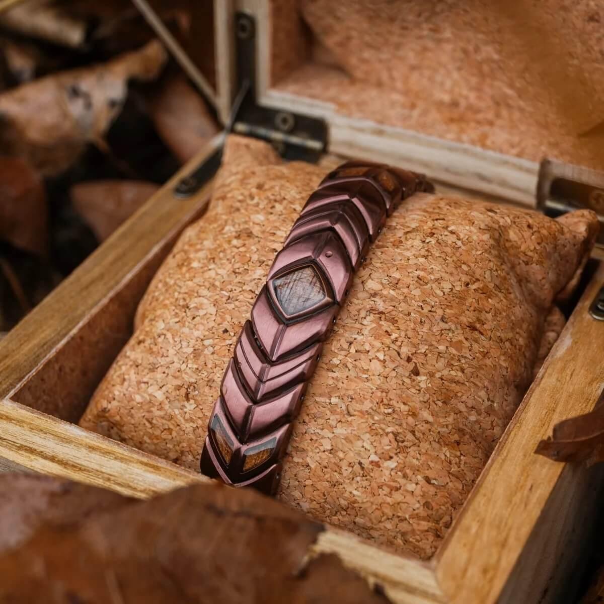 HOLZKERN | Bandlet Armband Prelude Walnussholz Kupfer