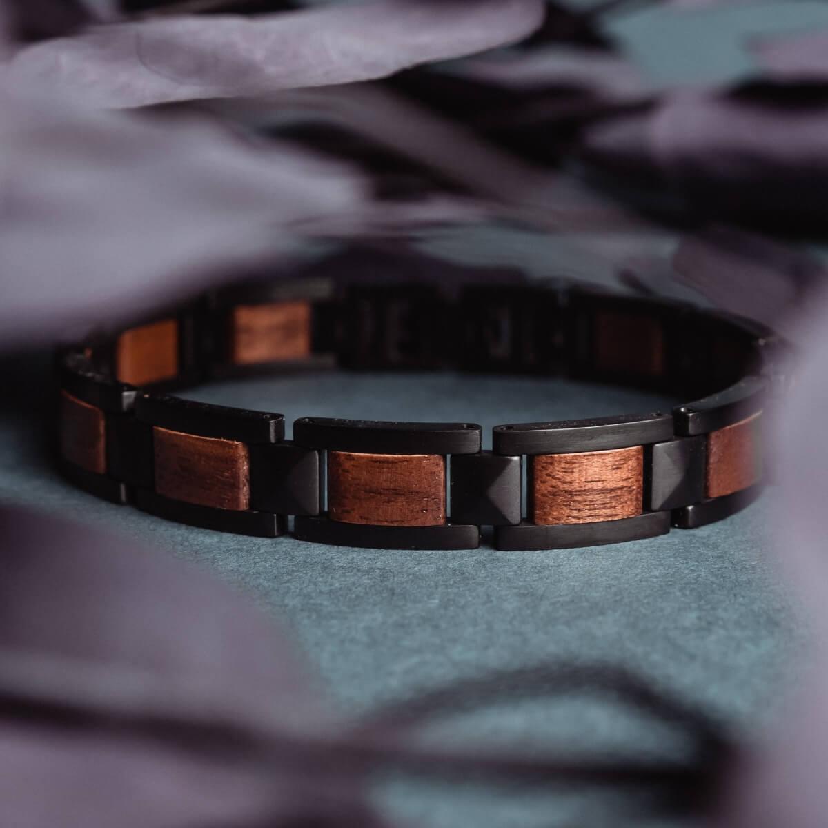 HOLZKERN | Bandlett Armband Rhapsodie Walnussholz Schwarz