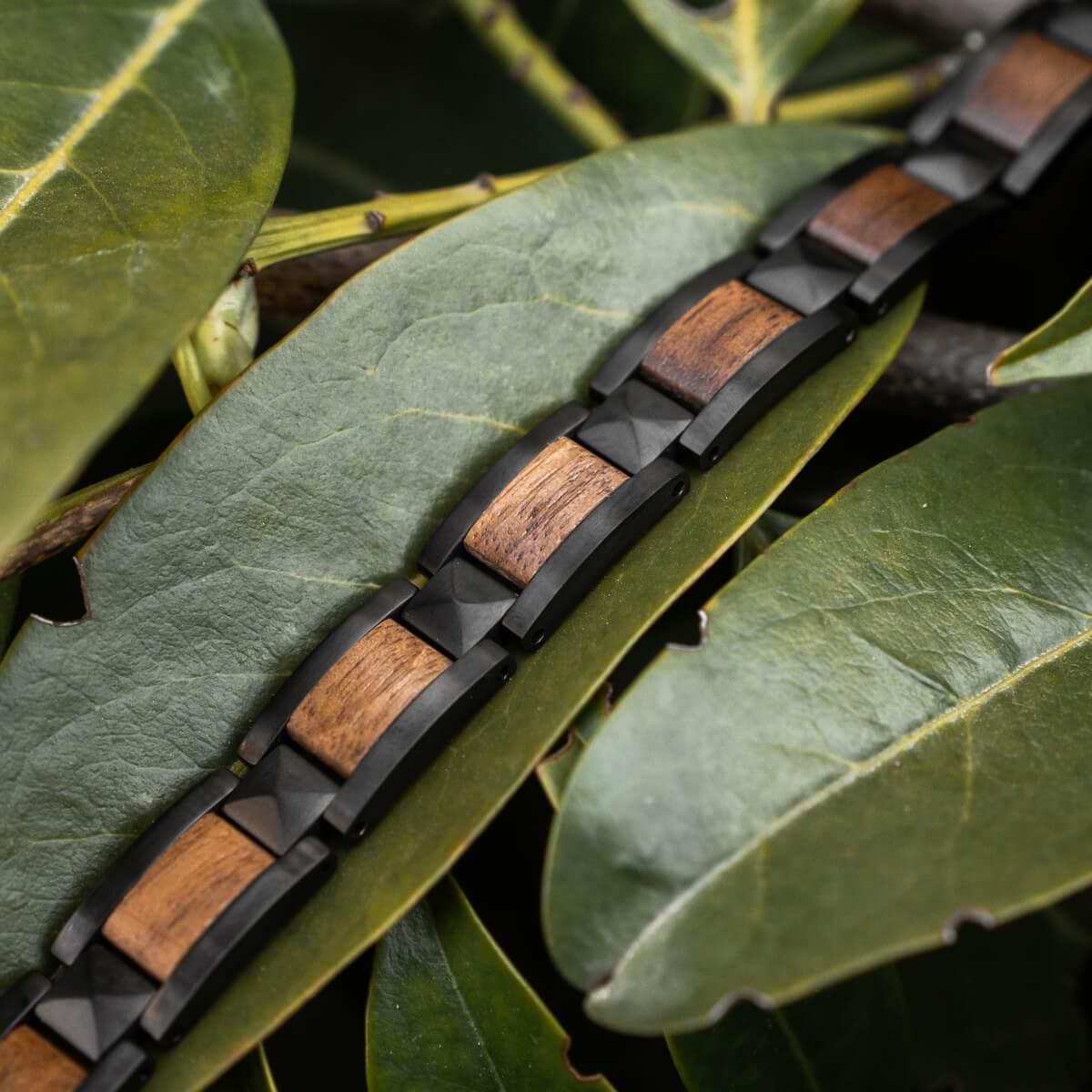 HOLZKERN | Bandlett Armband Rhapsodie Walnussholz Schwarz