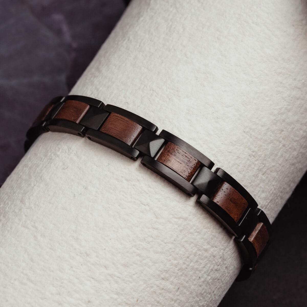 HOLZKERN | Bandlett Armband Rhapsodie Walnussholz Schwarz