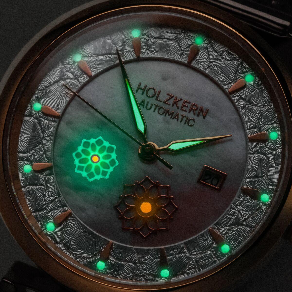 HOLZKERN | Roisin Damen Armbanduhr (Perlmutt / Roségold)