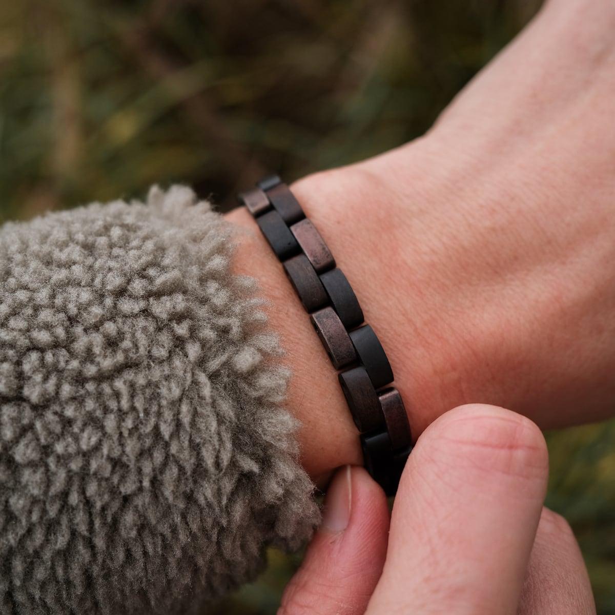 HOLZKERN Armband Bandlet Rondo Ahornholz Antikkupfer