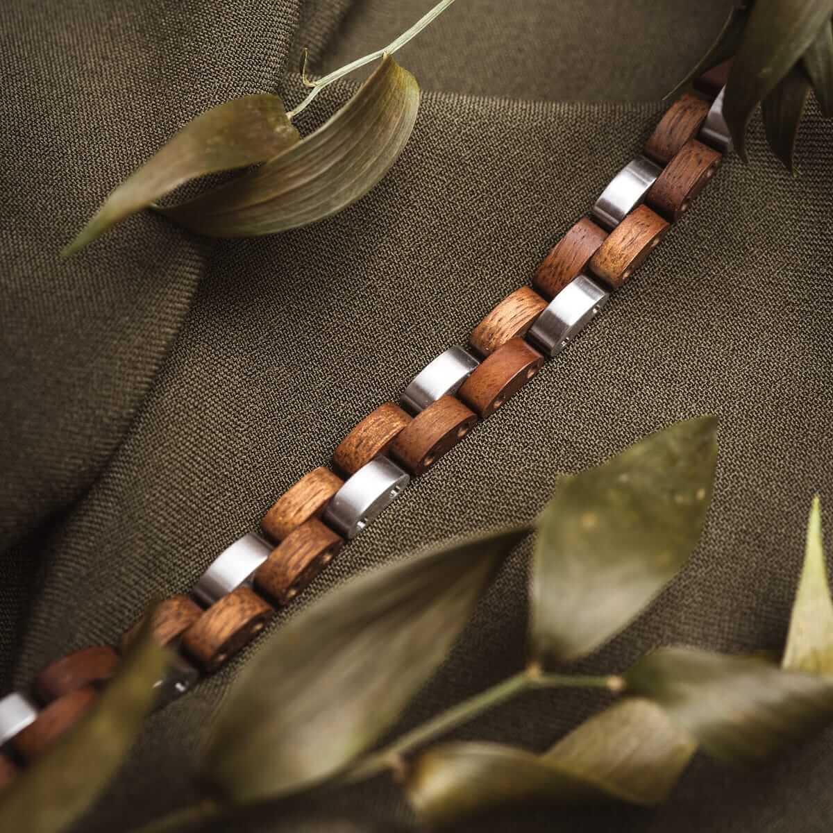 HOLZKERN Armband Rondo Koaholz Silber