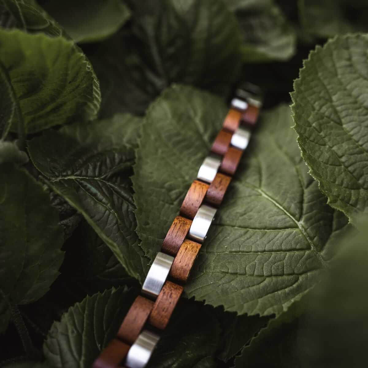 HOLZKERN Armband Rondo Koaholz Silber