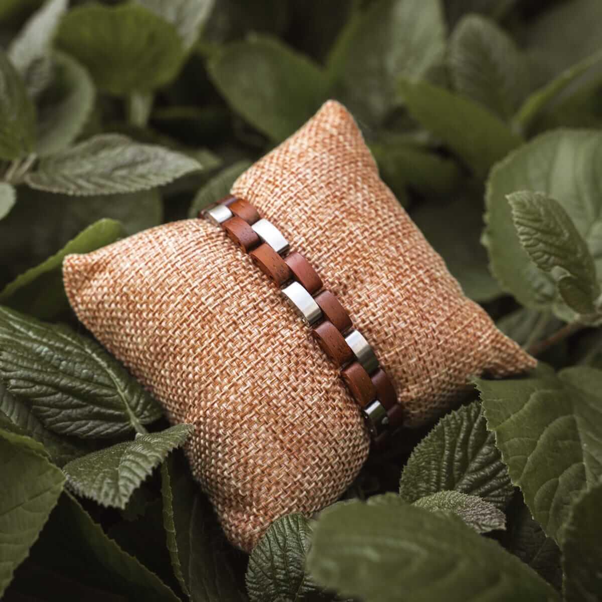 HOLZKERN Armband Rondo Koaholz Silber