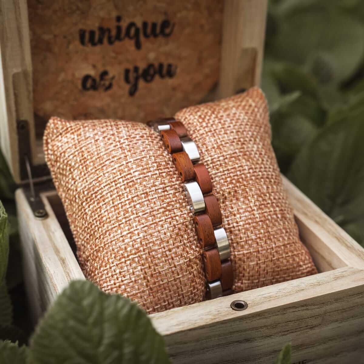 HOLZKERN Armband Rondo Koaholz Silber
