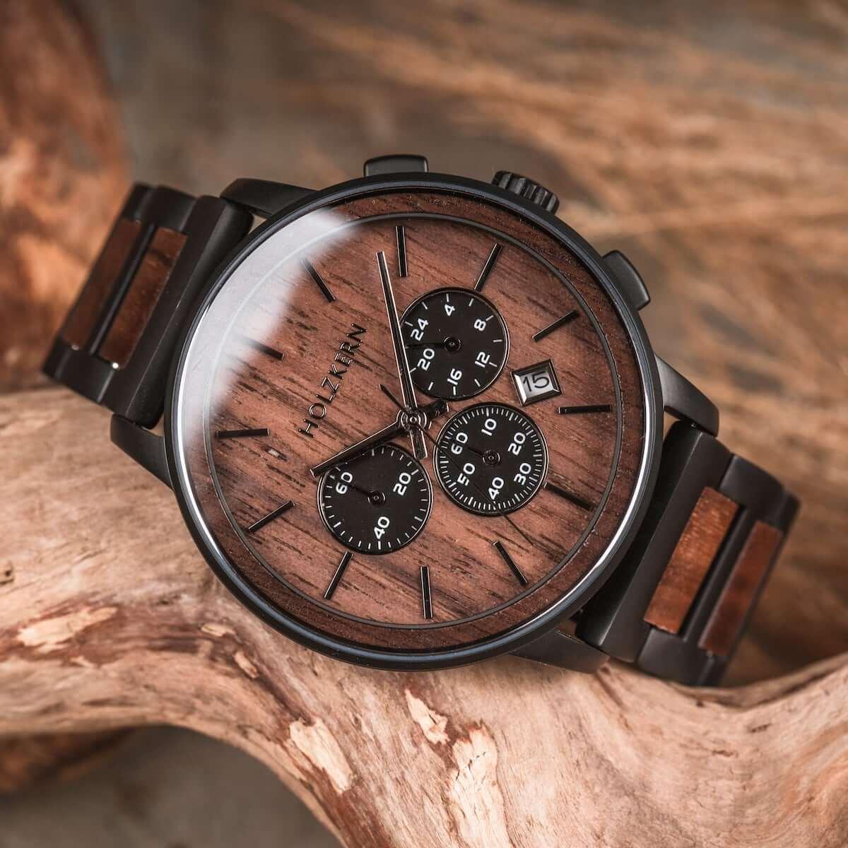 HOLZKERN | Safdie Shape Herren Chronograph Holzarmbanduhr