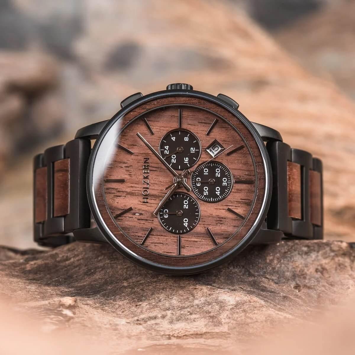 HOLZKERN | Safdie Shape Herren Chronograph Holzarmbanduhr