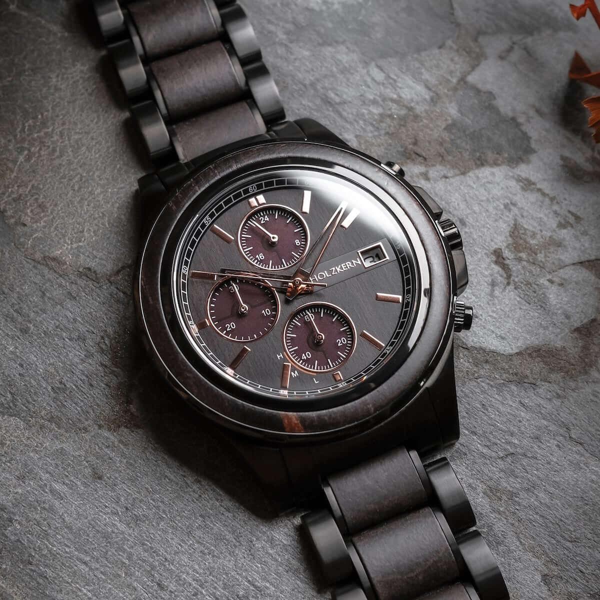 HOLZKERN | Serengeti Sundown Herren Solar Chronograph