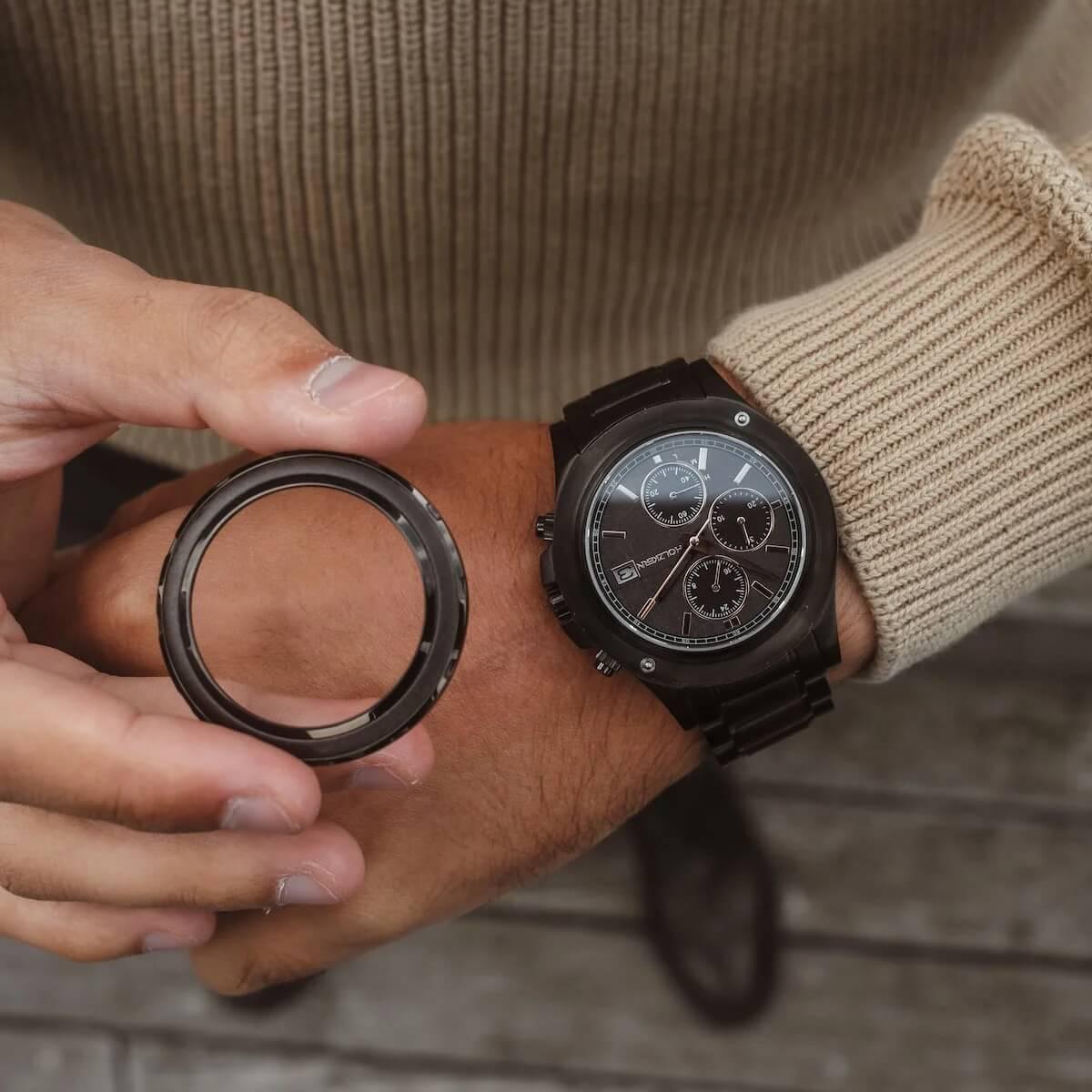 HOLZKERN | Serengeti Sundown Herren Solar Chronograph